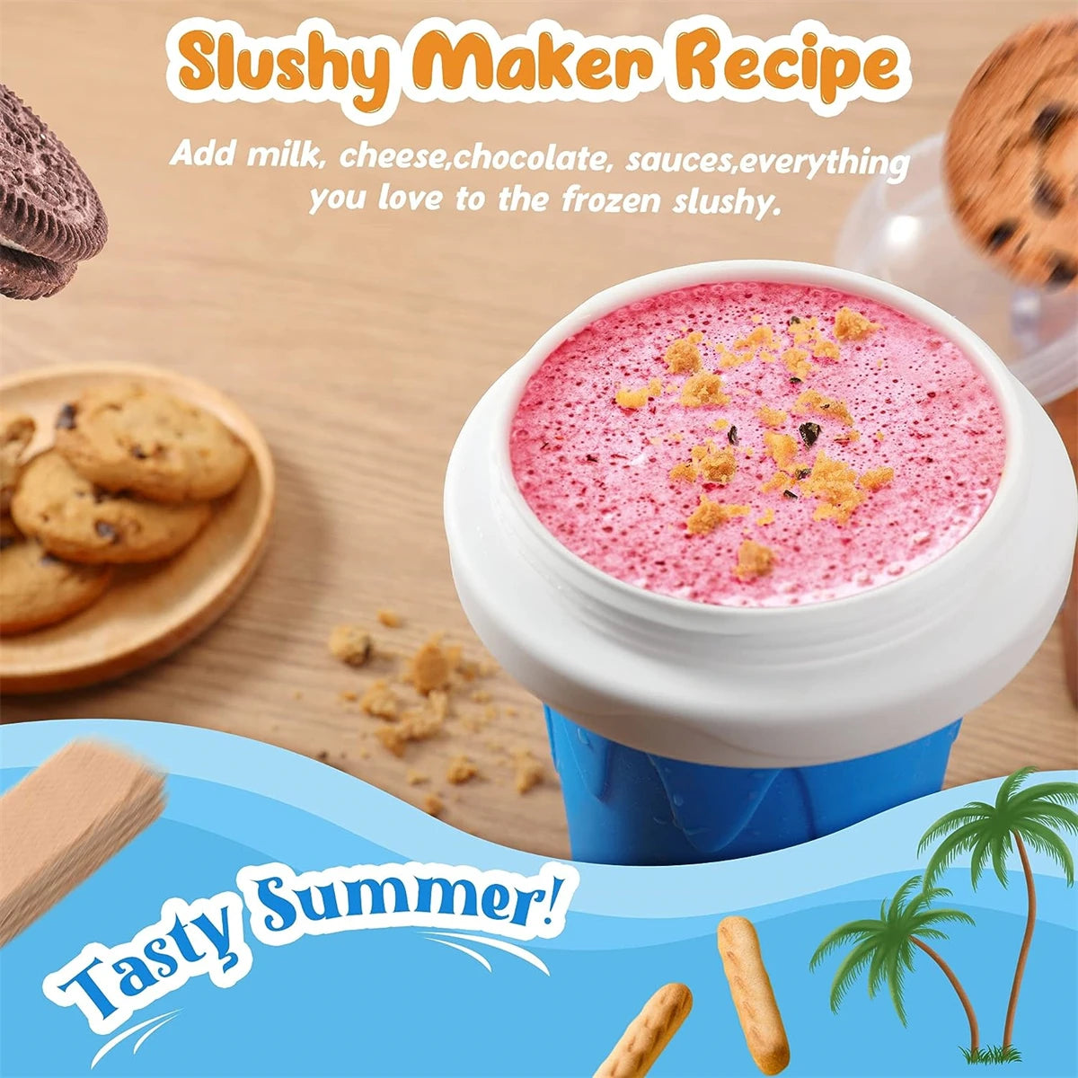 Magic slushy cup-ice drink maker(no blender needed)