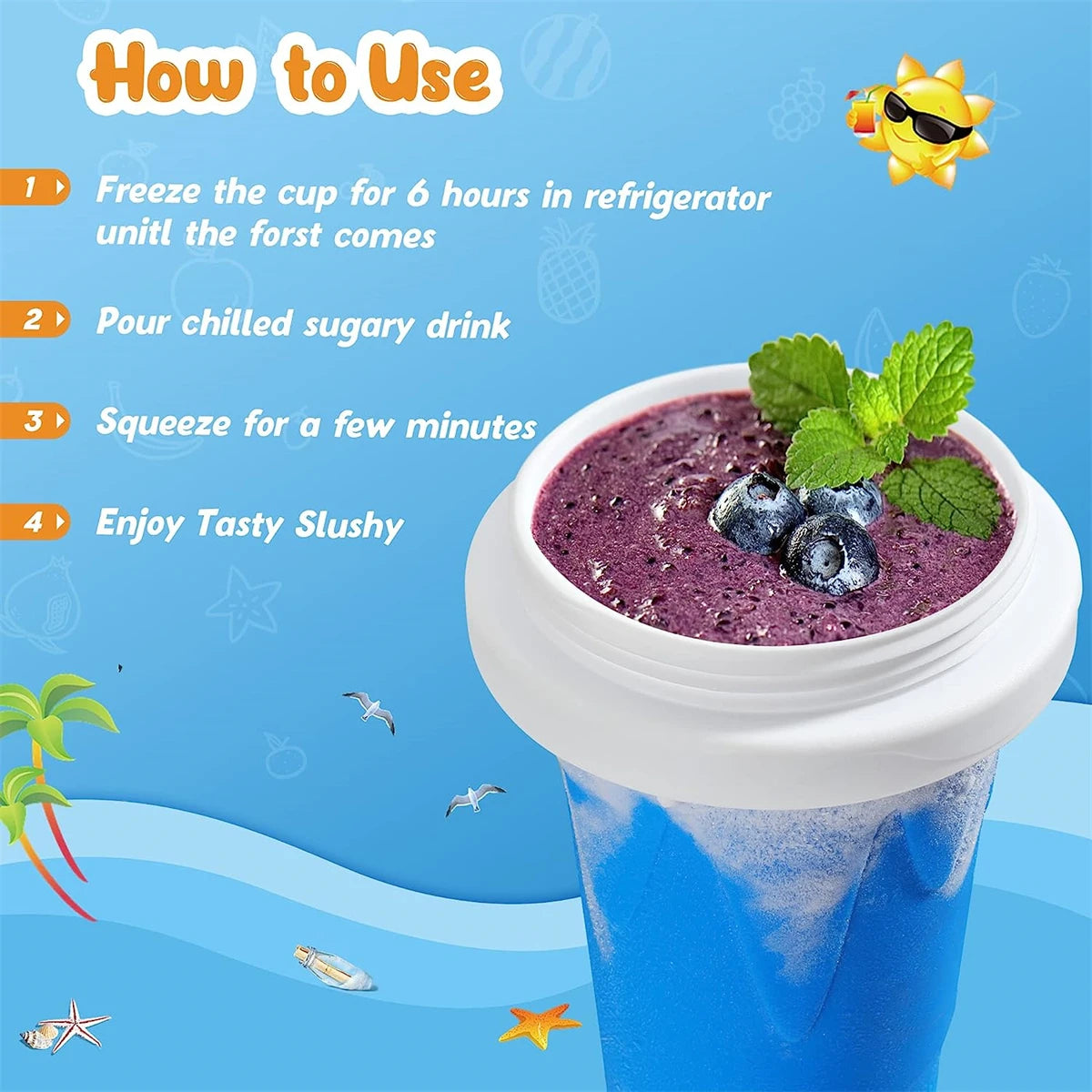Magic slushy cup-ice drink maker(no blender needed)