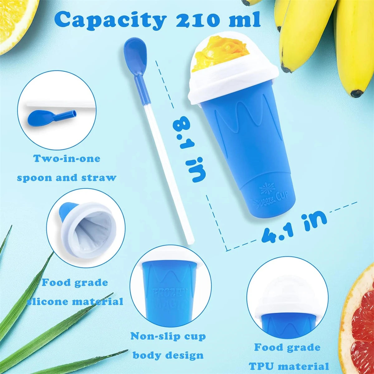 Magic slushy cup-ice drink maker(no blender needed)